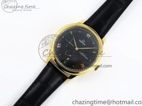 0501 WeatherProof De Ville Power Reserve YG MKF 1:1 Best Edition Black Dial on Black Leather Strap A 7758